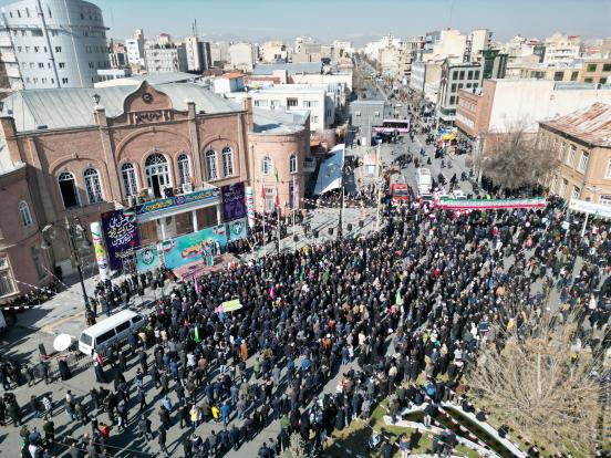 گزارش نجیب عبدمجدی خبرنگار هاناخبر از برگزاری راهپیمایی ۲۲ بهمن در مرکز شهر ارومیه